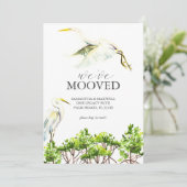 Aquarel Vogel & Mangrove Verhuisbericht Save The Date (Staand voorkant)