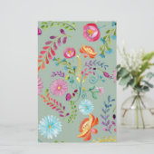 Aquarel Volk Bloemen - Aanpasbaar Briefpapier (Staand voorkant)