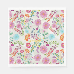 Aquarel Volk Bloemen - Aanpasbaar Servet