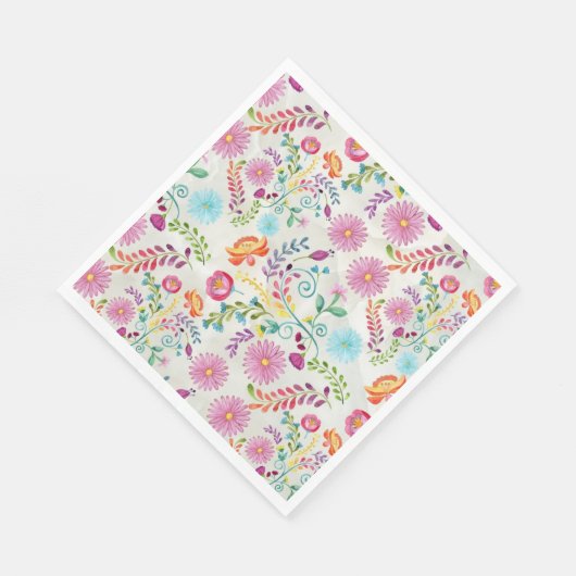 Aquarel Volk Bloemen - Aanpasbaar Servet (Hoek)