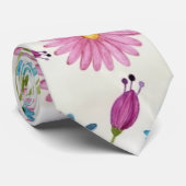Aquarel Volk Bloemen - Aanpasbaar Stropdas (Opgerold)