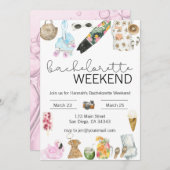 Aquarel vrijgezellenfeest uitnodiging (Voorkant / Achterkant)