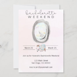 Aquarel vrijgezellenweekend uitnodiging