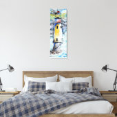 Aquarel - Vuurtoren Canvas Afdruk (Insitu (Slaapkamer))