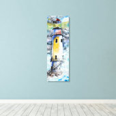 Aquarel - Vuurtoren Canvas Afdruk (Insitu (Houten vloer))