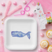 Aquarel walvis papieren borden bordje (Feest)