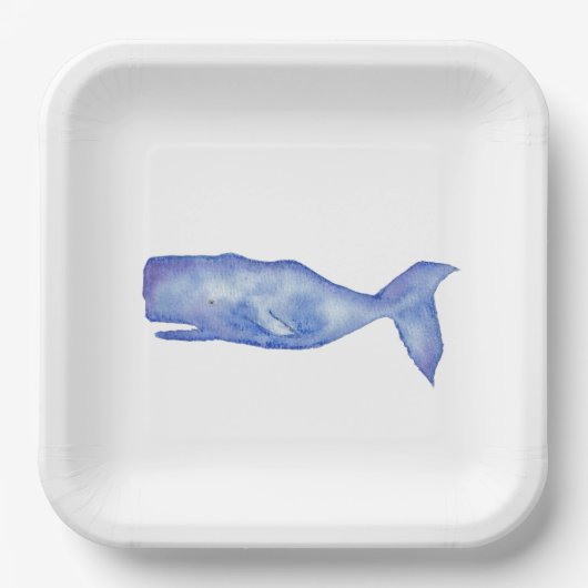 Aquarel walvis papieren borden bordje (Voorkant)