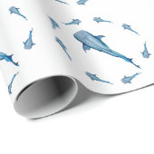 Aquarel walvishaai cadeaupapier (Rol Hoek)