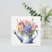 Aquarel Waterkan met Tuinbloemen  Kaart (Staand voorkant)
