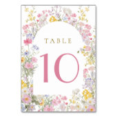 aquarel weide bloemen tafel nummer kaart (Achterkant)