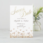 Aquarel Weide Vlinders Save The Date (Staand voorkant)