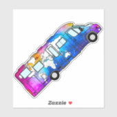 aquarel wereldkaart RV - STICKER (Vel)