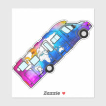 aquarel wereldkaart RV - STICKER