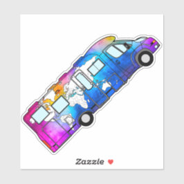 aquarel wereldkaart RV - STICKER