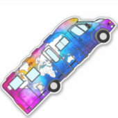 aquarel wereldkaart RV - STICKER (Voorkant)