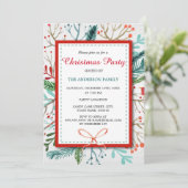 Aquarel Whimsical Bos Kerstfeest Uitnodiging (Staand voorkant)