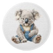 Aquarel Whimsical Gepersonaliseerde Koala Beer Keramische Knop (Voorkant)