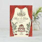 Aquarel Whimsical Glamour Save the Date Kaart (Staand voorkant)