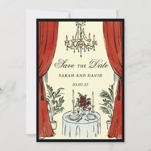 Aquarel Whimsical Glamour Save the Date Kaart