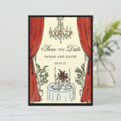 Aquarel Whimsical Glamour Save the Date Kaart (Staand voorkant)