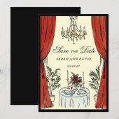 Aquarel Whimsical Glamour Save the Date Kaart (Voorkant / Achterkant)