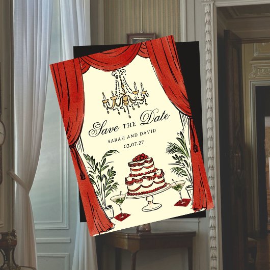 Aquarel Whimsical Glamour Save the Date Kaart