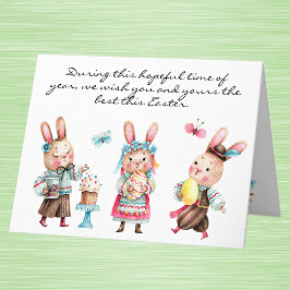 Aquarel Whimsical Pasen Zegen Notitiekaart