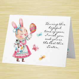 Aquarel Whimsical Pasen Zegen Wenskaart Kaart