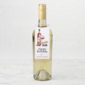 Aquarel Wijnliefhebber Verjaardag Fles Hanger Labe (Op fles)