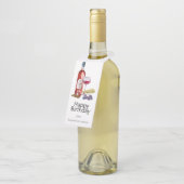 Aquarel Wijnliefhebber Verjaardag Fles Hanger Labe (Schuin)