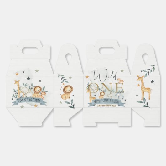 Aquarel Wild One Theme Party Boxes Bedankdoosjes (Ongevouwen)