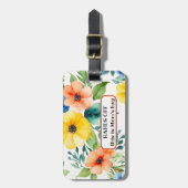 Aquarel Wildbloemen Mam Bagagelabel (Voorkant verticaal)