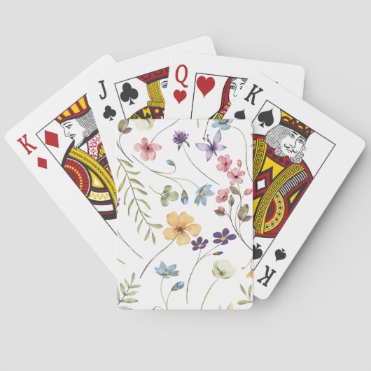 Aquarel Wildbloemen | Pokerkaarten (Achterkant)