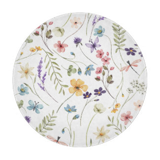 Aquarel Wildbloemen | Snijplank