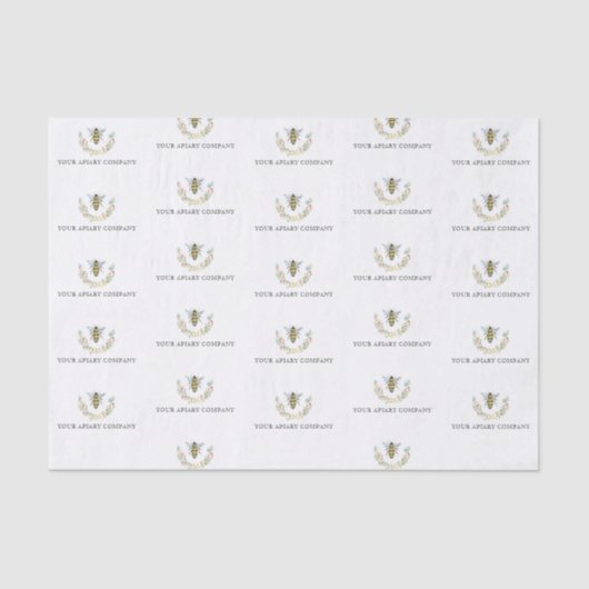 Aquarel Wilde Bloem Bijen Imkerij Tissuepapier (Voorkant)