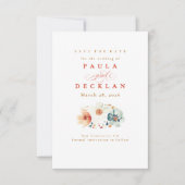 Aquarel Wilde Bloem Boho Aards Bewaar de Datum Save The Date (Voorkant)