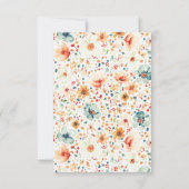 Aquarel Wilde Bloem Boho Aards Bewaar de Datum Save The Date (Achterkant)
