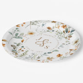 Aquarel wilde bloem Boho bruiloft Papieren Bordje (Gekanteld)