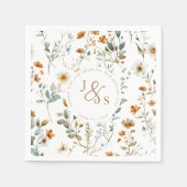 Aquarel wilde bloem Boho bruiloft Servet (Voorkant)