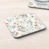 Aquarel wilde bloem Boho stijl Bier Onderzetter (Linkerzijde)