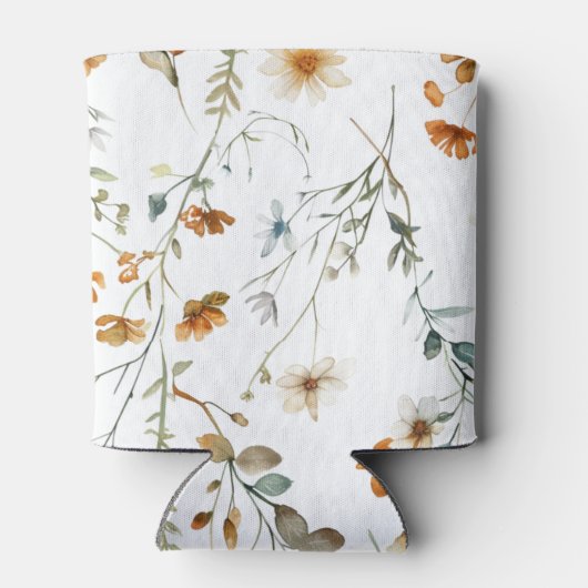 Aquarel wilde bloem Boho stijl Blikjeskoeler (Achterkant)