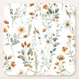 Aquarel wilde bloem Boho stijl Kartonnen Onderzetters