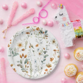 Aquarel wilde bloem Boho stijl Papieren Bordje (Feest)