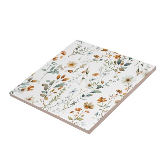 Aquarel wilde bloem Boho stijl Tegeltje (Zijkant)