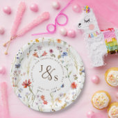 Aquarel wilde bloem Boho stijl verloving Papieren Bordje (Feest)