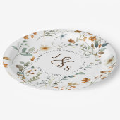 Aquarel wilde bloem Boho stijl verloving Papieren Bordje (Gekanteld)