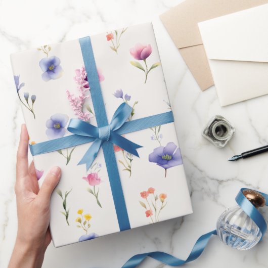 Aquarel Wilde Bloem Botanische Inpakpapier (Geschenken)