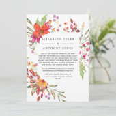 Aquarel Wilde Bloem Bruiloft Gereduceerde Gastlijs Aankondiging (Staand voorkant)