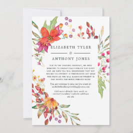 Aquarel Wilde Bloem Bruiloft Gereduceerde Gastlijs Aankondiging