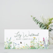 Aquarel Wilde Bloem Cadeau Certificaat (Staand voorkant)